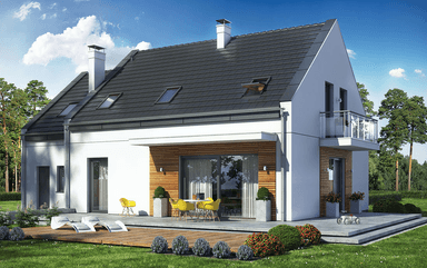 Widok na projekt domu Sowa 15