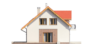 Elewacja boczna domu Sowa 2 z garażem