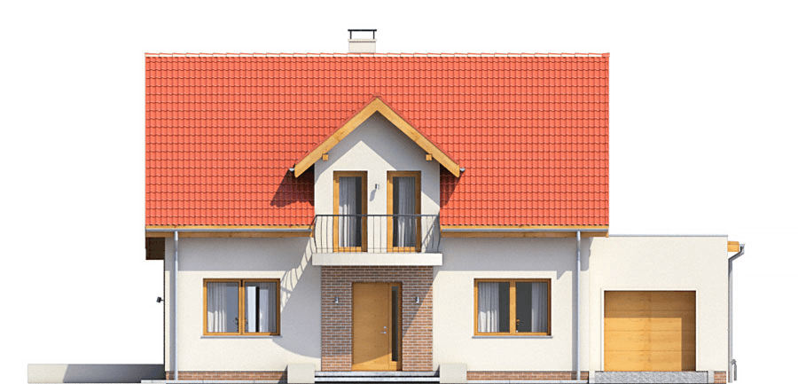 Elewacja frontowa domu Sowa 2 z garażem