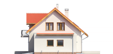 Elewacja boczna domu Sowa 2 z garażem