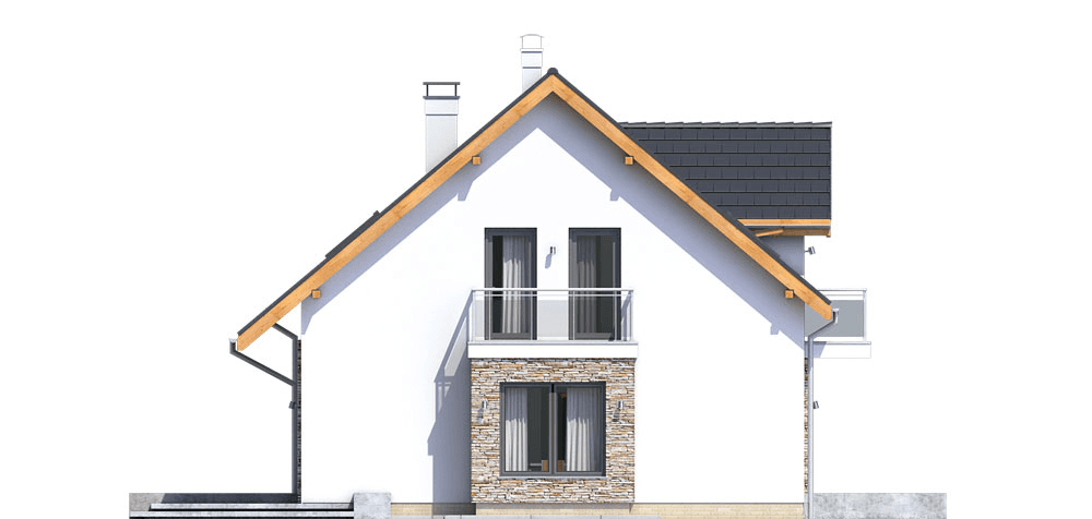 Elewacja boczna domu Sowa 4 z garażem