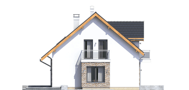 Elewacja boczna domu Sowa 4 z garażem