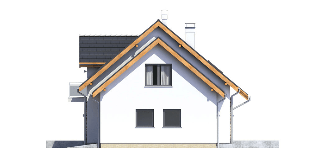 Elewacja boczna domu Sowa 4 z garażem