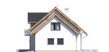 Elewacja boczna domu Sowa 4 z garażem