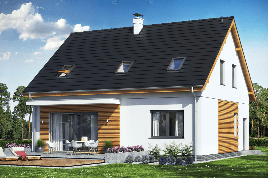 Wizualizacja projektu domu jednorodzinnego Sowa 16 bez garażu