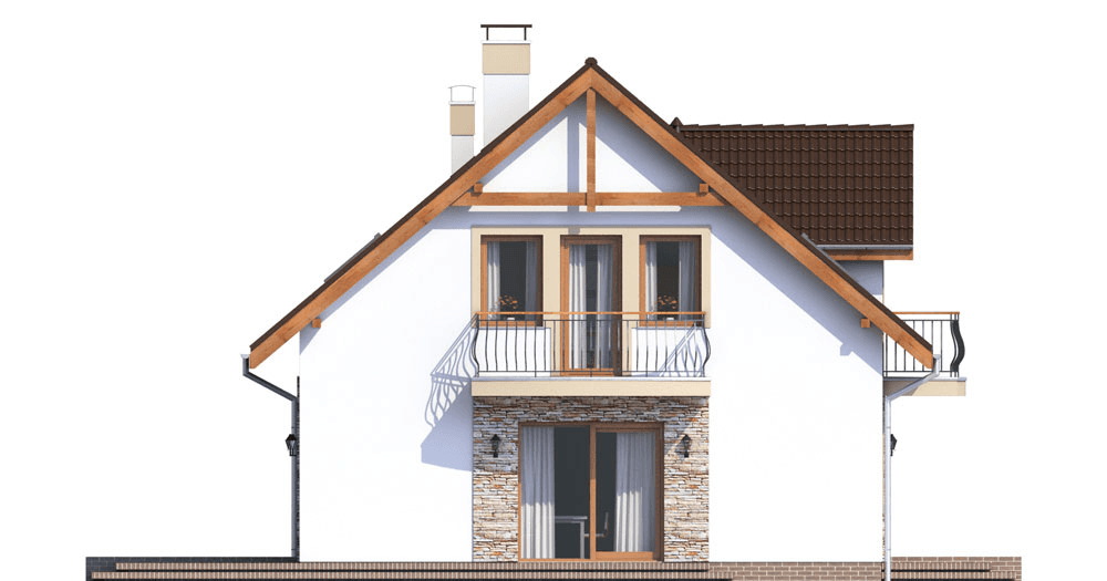 Elewacja boczna domu Sznaucer 4 z garażem XL