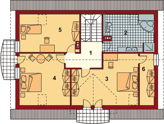 Rzut poddasza domu jednorodzinnego Sznaucer 4 z garażem XL