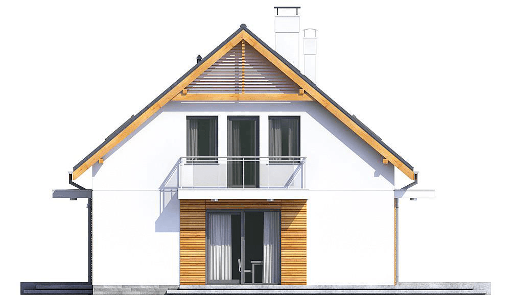 Elewacja boczna domu Sznaucer 5 z garażem