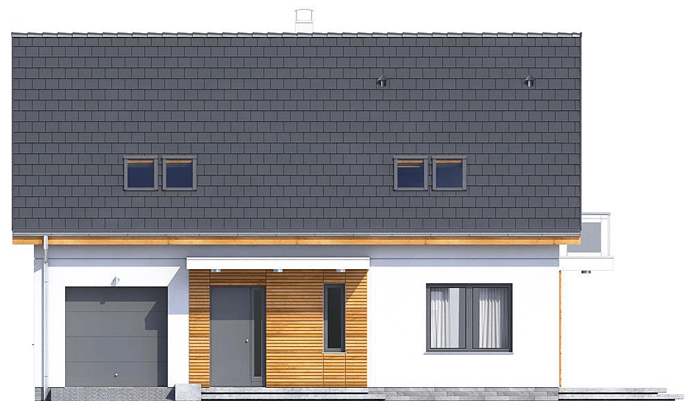 Elewacja frontowa domu Sznaucer 5 z garażem