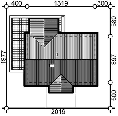 Usytuowanie domu na działce Terrier 1 bez garażu