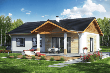 Projekt domu Terrier 2 bez garażu dom parterowy tani w budowie