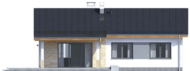 Elewacja od strony ogrodu domu Terrier 2