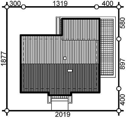 Usytuowanie domu na działce Terrier 2 bez garażu