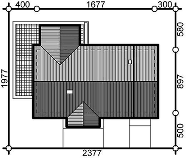 Usytuowanie domu Terrier 3 z garażem na działce