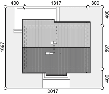 Usytuowanie domu na działce Terrier 5 bez garażu