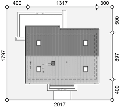 Usytuowanie domu Terrier 7 bez garażu na działce