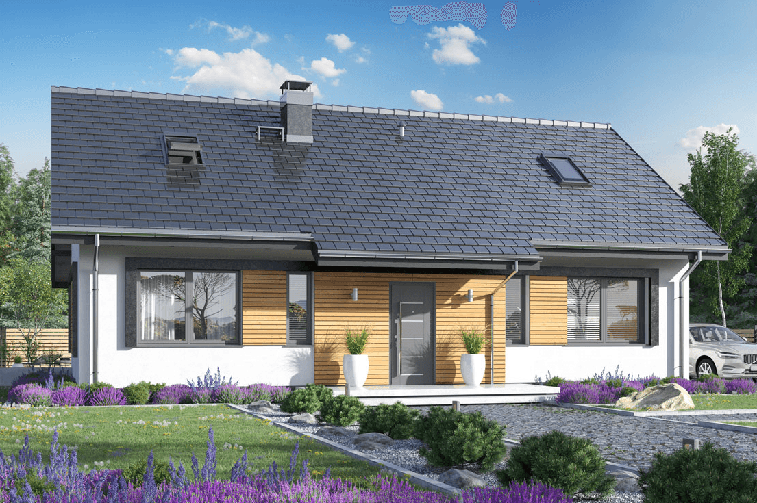 Projekt parterowego zgrabnego domu Terrier 7 bez garażu