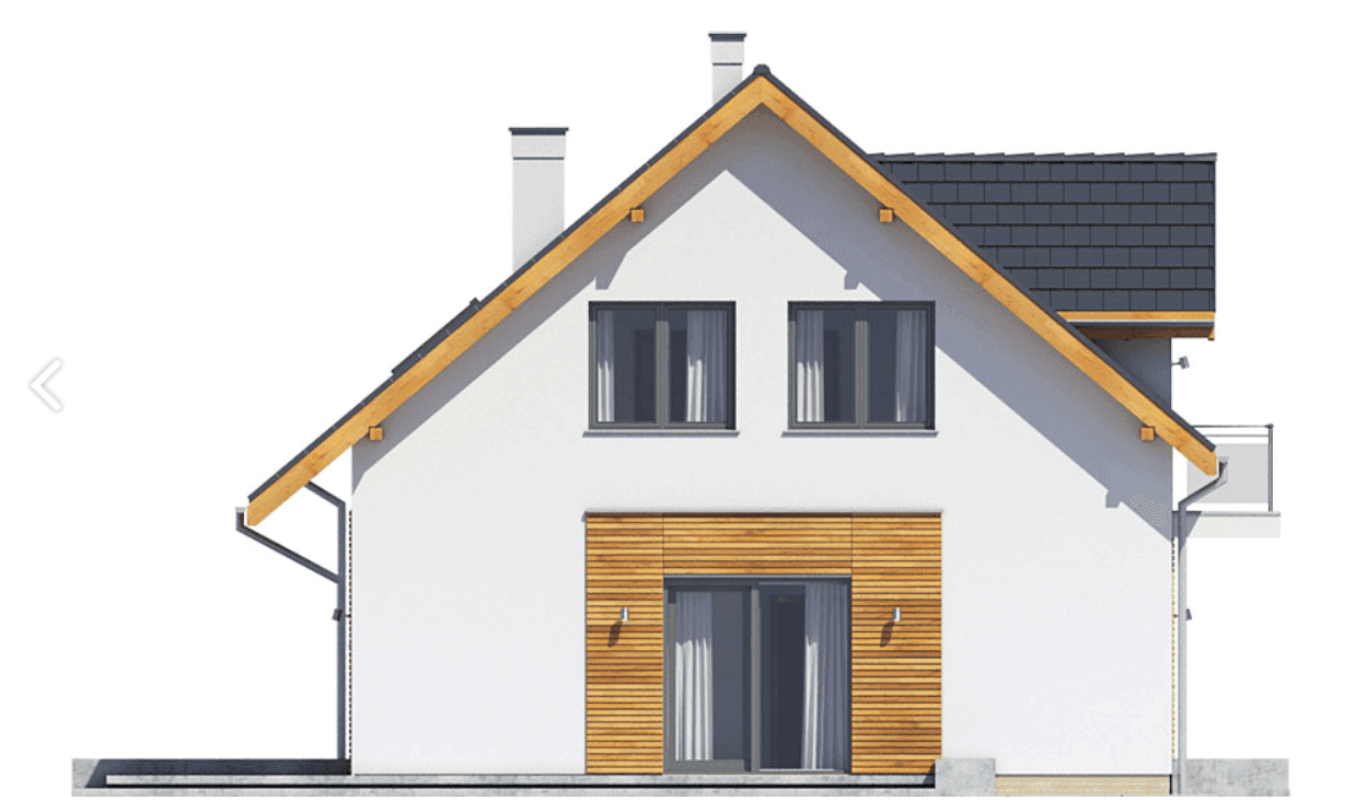 Elewacja lewa domu jednorodzinnego Sowa 1 bez garażu