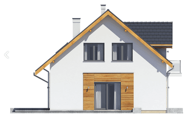 Elewacja lewa domu jednorodzinnego Sowa 1 bez garażu