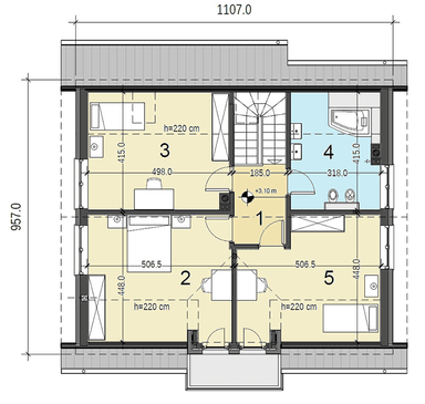 Rzut poddasza domu jednorodzinnego Sowa 1 bez garażu