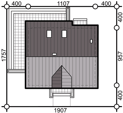 Rzut usytuowania domu jednorodzinnego Sowa 1 bez garażu