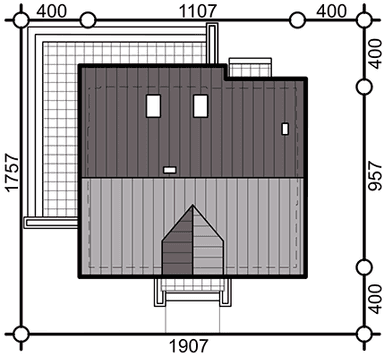 Rzut usytuowania domu jednorodzinnego Sowa 1 bez garażu