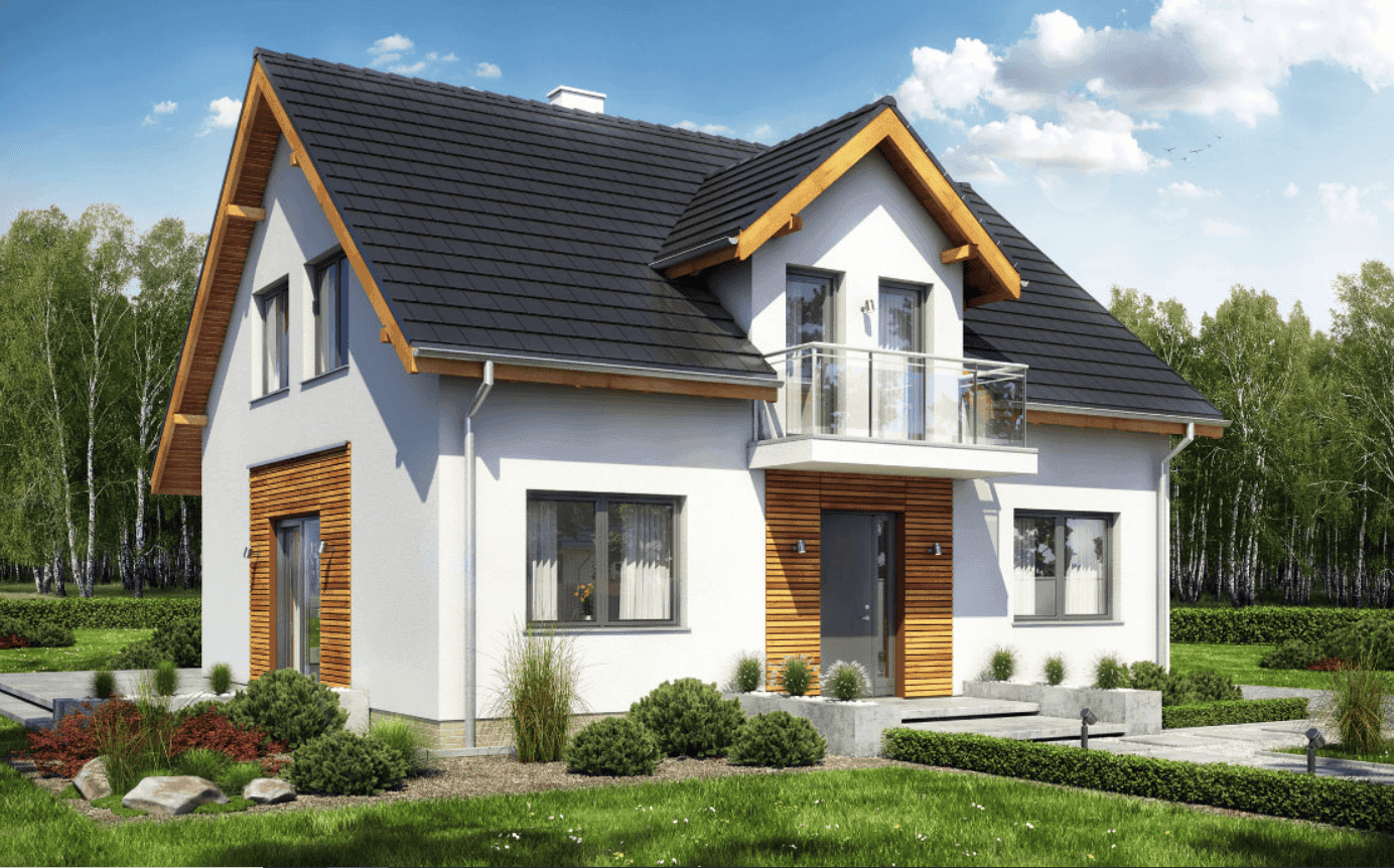 Wizualizacja domu jednorodzinnego Sowa 1 bez garażu
