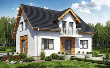 Wizualizacja domu jednorodzinnego Sowa 1 bez garażu