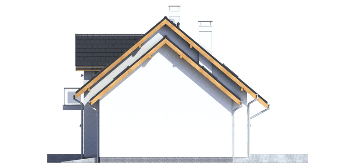 Elewacja prawa domu jednorodzinnego Sowa 9 z garażem 2 st.