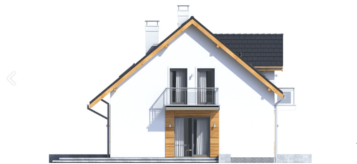 Elewacja lewa domu jednorodzinnego Sowa 9 z garażem 2 st.