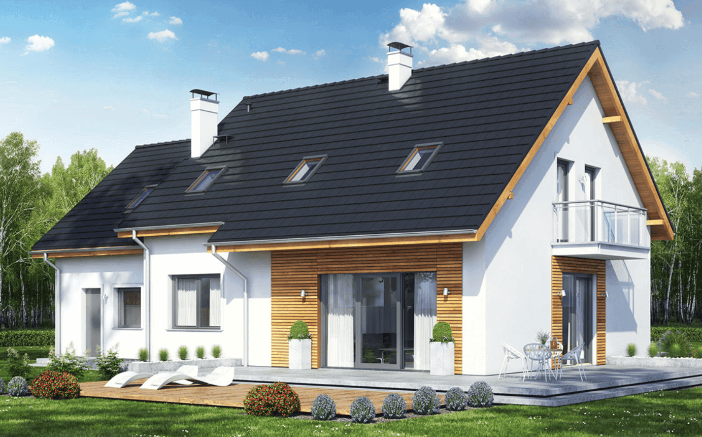 Wizualizacja domu jednorodzinnego Sowa 9 z garażem 2 st.