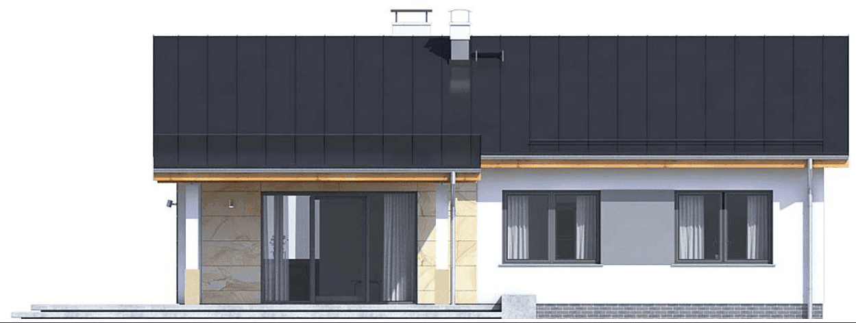 Elewacja tylna domu jednorodzinnego Terrier 2 bez garażu