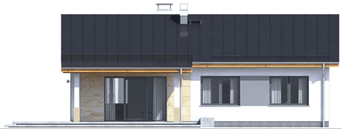 Elewacja tylna domu jednorodzinnego Terrier 2 bez garażu