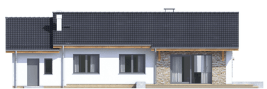 Elewacja tylna domu jednorodzinnego Terrier 4 z garażem