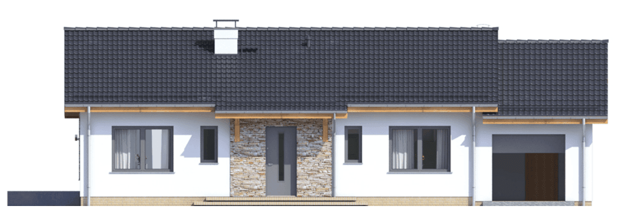 Elewacja frontowa domu jednorodzinnego Terrier 4 z garażem