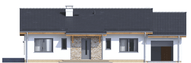 Elewacja frontowa domu jednorodzinnego Terrier 4 z garażem