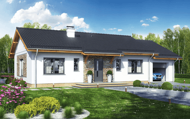 Wizualizacja domu jednorodzinnego Terrier 4 z garażem