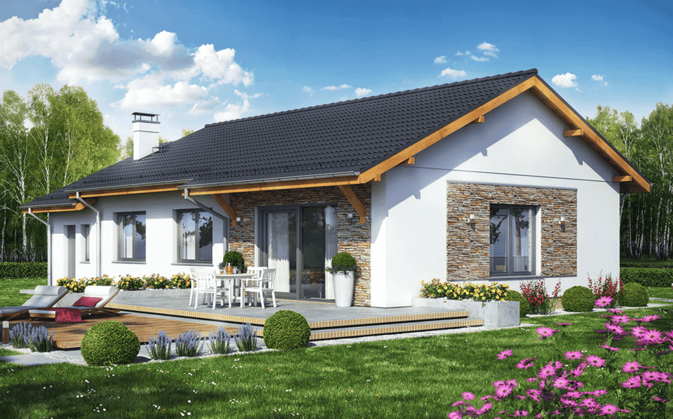 Wizualizacja domu jednorodzinnego Terrier 4 z garażem