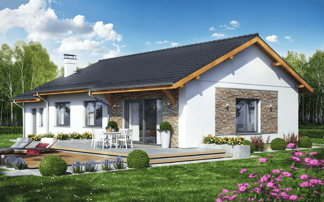 Wizualizacja domu jednorodzinnego Terrier 4 z garażem