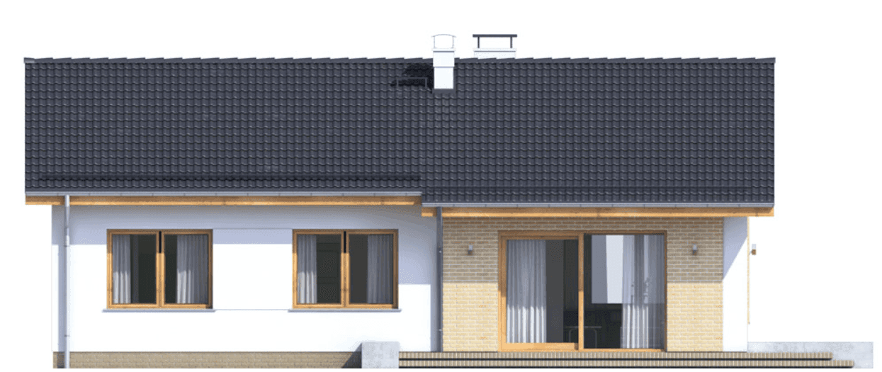 Elewacja tylna domu jednorodzinnego Terrier 5 bez garażu