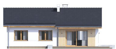 Elewacja tylna domu jednorodzinnego Terrier 5 bez garażu