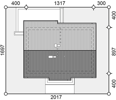 Rzut usytuowania domu jednorodzinnego Terrier 5 bez garażu
