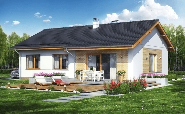 Wizualizacja domu jednorodzinnego Terrier 4 bez garażu