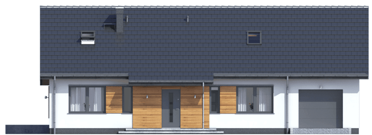 Elewacja frontowa domu jednorodzinnego Terrier MAAX z garażem