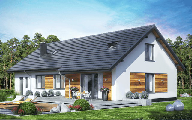 Wizualizacja domu jednorodzinnego Terrier 4 z garażem