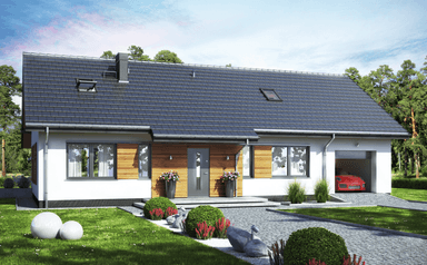 Wizualizacja domu jednorodzinnego Terrier MAX z garażem