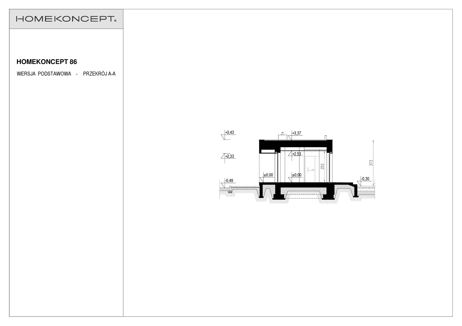 Przekrój domu Home Koncept 86