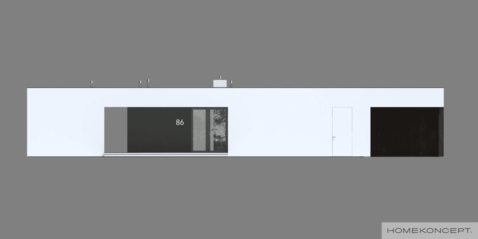 Elewacja frontowa w projekcie domu Home Koncept 86