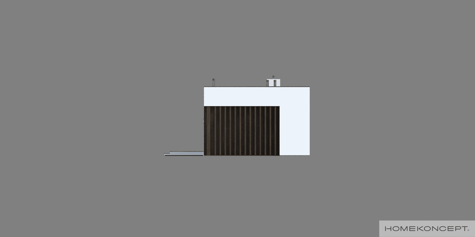 Boczna elewacja w domu HK86