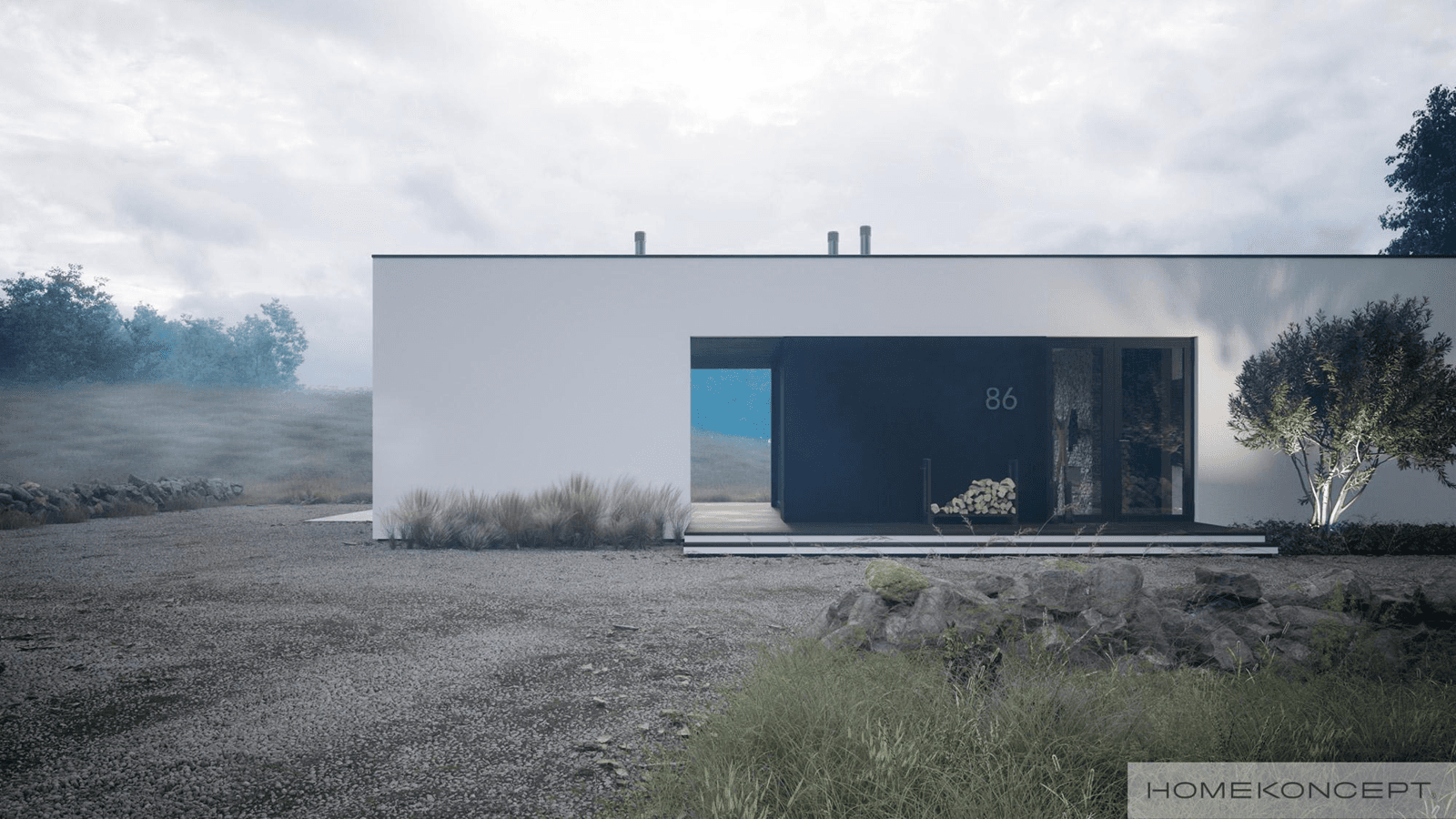 Projekt domu HomeKoncept 86 dom na przestrzał, dom z widokiem